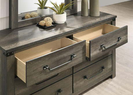 Britonale Rustic Gray 6-Drawer Dresser by Furniture of America at Eve Furniture