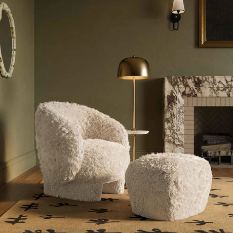 Britt Vegan Shearling Ottoman by TOV Furniture at Eve Furniture