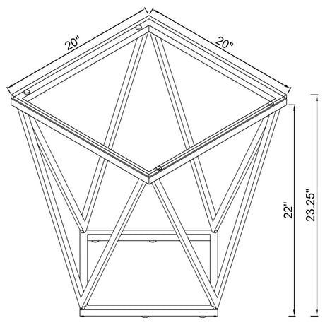 Brittania Nickel 3-Piece Square Coffee and End Table Set by Coaster at Eve Furniture