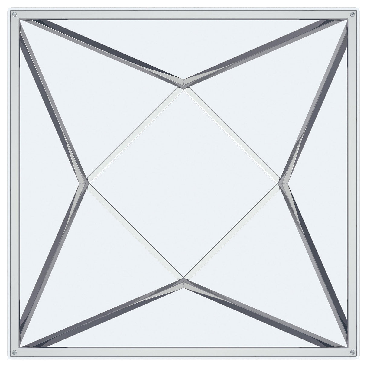 Brittania Nickel Square Geometric End Table with Clear Tempered Glass Top by Coaster at Eve Furniture