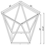 Brittania Nickel Square Geometric End Table with Clear Tempered Glass Top by Coaster at Eve Furniture