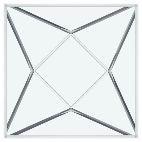 Brittania Square Glass Top Geometric Coffee Table Nickel by Coaster at Eve Furniture