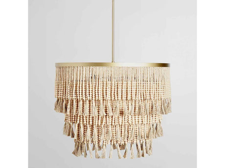 Brittany Natural Beaded Chandelier by Classic Home at Eve Furniture