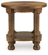 Britton Bay Medium Brown Round End Table by Ashley at Eve Furniture