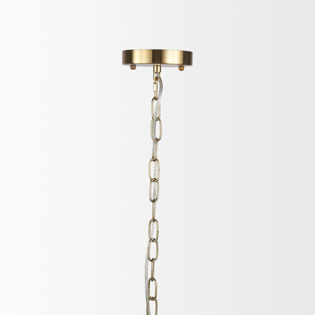 Britton Gold Metal w/ Clear Glass Globe 1-Light Pendant Light by Mercana at Eve Furniture