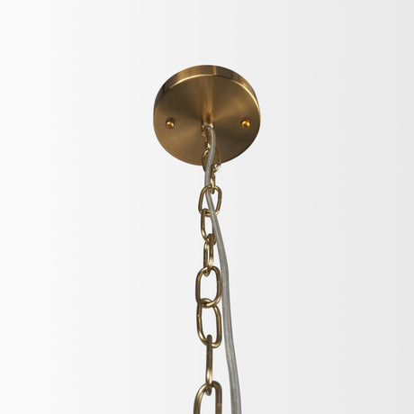 Britton Gold Metal w/ Clear Glass Globe 1-Light Pendant Light by Mercana at Eve Furniture