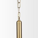 Britton Gold Metal w/ Clear Glass Globe 1-Light Pendant Light by Mercana at Eve Furniture