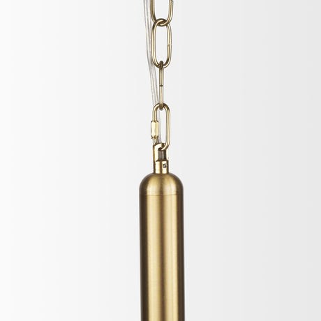 Britton Gold Metal w/ Clear Glass Globe 1-Light Pendant Light by Mercana at Eve Furniture