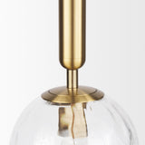 Britton Gold Metal w/ Clear Glass Globe 1-Light Pendant Light by Mercana at Eve Furniture