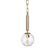 Britton Gold Metal w/ Clear Glass Globe 1-Light Pendant Light by Mercana at Eve Furniture