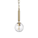 Britton Gold Metal w/ Clear Glass Globe 1-Light Pendant Light by Mercana at Eve Furniture