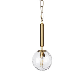 Britton Gold Metal w/ Clear Glass Globe 1-Light Pendant Light by Mercana at Eve Furniture
