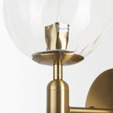 Britton Gold Metal w/ Clear Glass Globe 1-Light Wall Sconce by Mercana at Eve Furniture