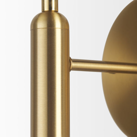 Britton Gold Metal w/ Clear Glass Globe 1-Light Wall Sconce by Mercana at Eve Furniture