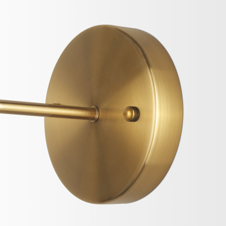 Britton Gold Metal w/ Clear Glass Globe 1-Light Wall Sconce by Mercana at Eve Furniture