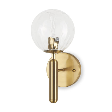 Britton Gold Metal w/ Clear Glass Globe 1-Light Wall Sconce by Mercana at Eve Furniture