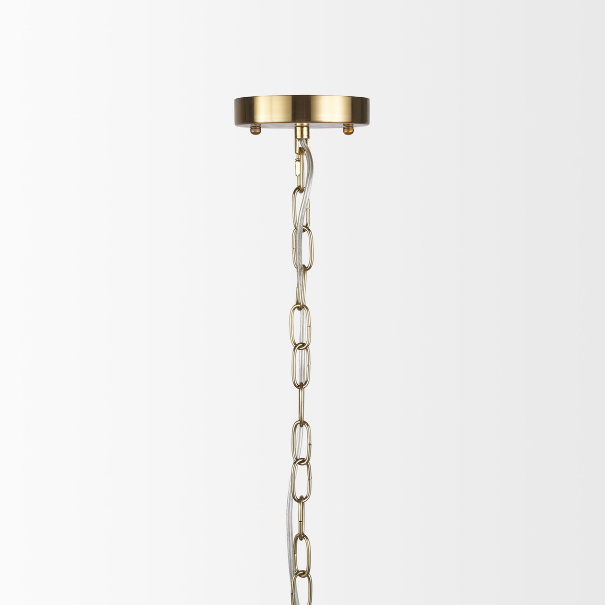 Britton Gold Metal w/ Clear Glass Globes 6-Light Chandelier by Mercana at Eve Furniture