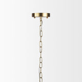 Britton Gold Metal w/ Clear Glass Globes 6-Light Chandelier by Mercana at Eve Furniture