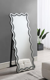 Brixey Black LED Lighting Standing Floor Mirror by Coaster at Eve Furniture
