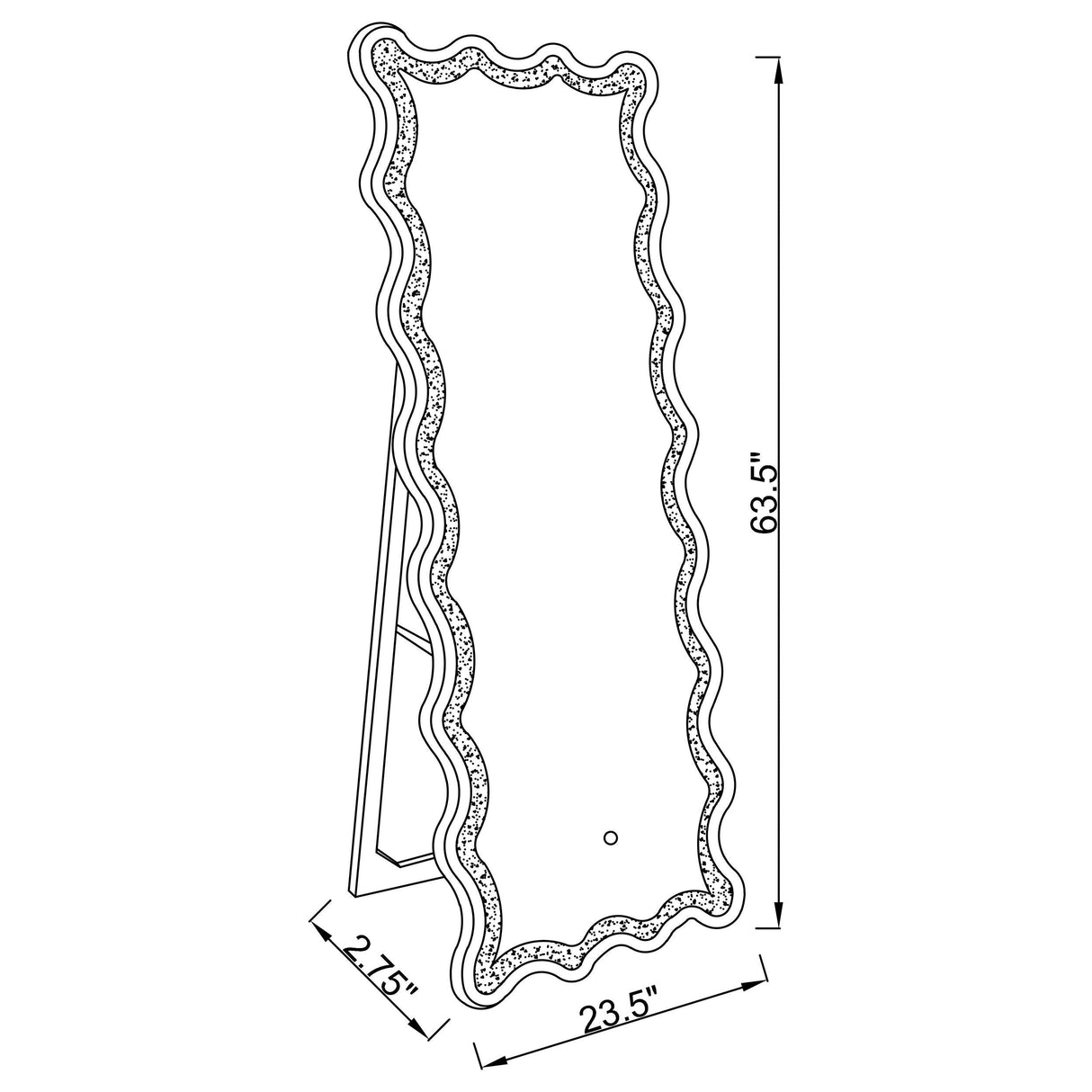 Brixey Black LED Lighting Standing Floor Mirror by Coaster at Eve Furniture
