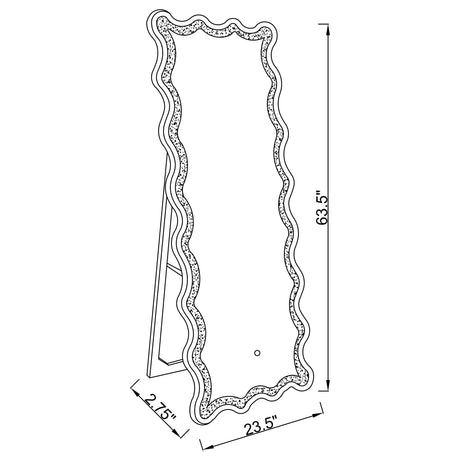 Brixey Black LED Lighting Standing Floor Mirror by Coaster at Eve Furniture