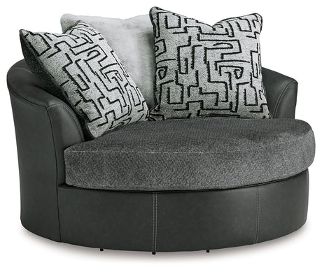 Brixley Pier Graphite Oversized Swivel Accent Chair