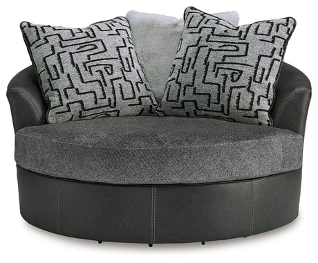 Brixley Pier Graphite Oversized Swivel Accent Chair