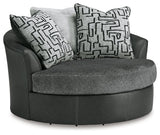 Brixley Pier Graphite Oversized Swivel Accent Chair by Ashley at Eve Furniture