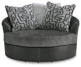 Brixley Pier Graphite Oversized Swivel Accent Chair by Ashley at Eve Furniture