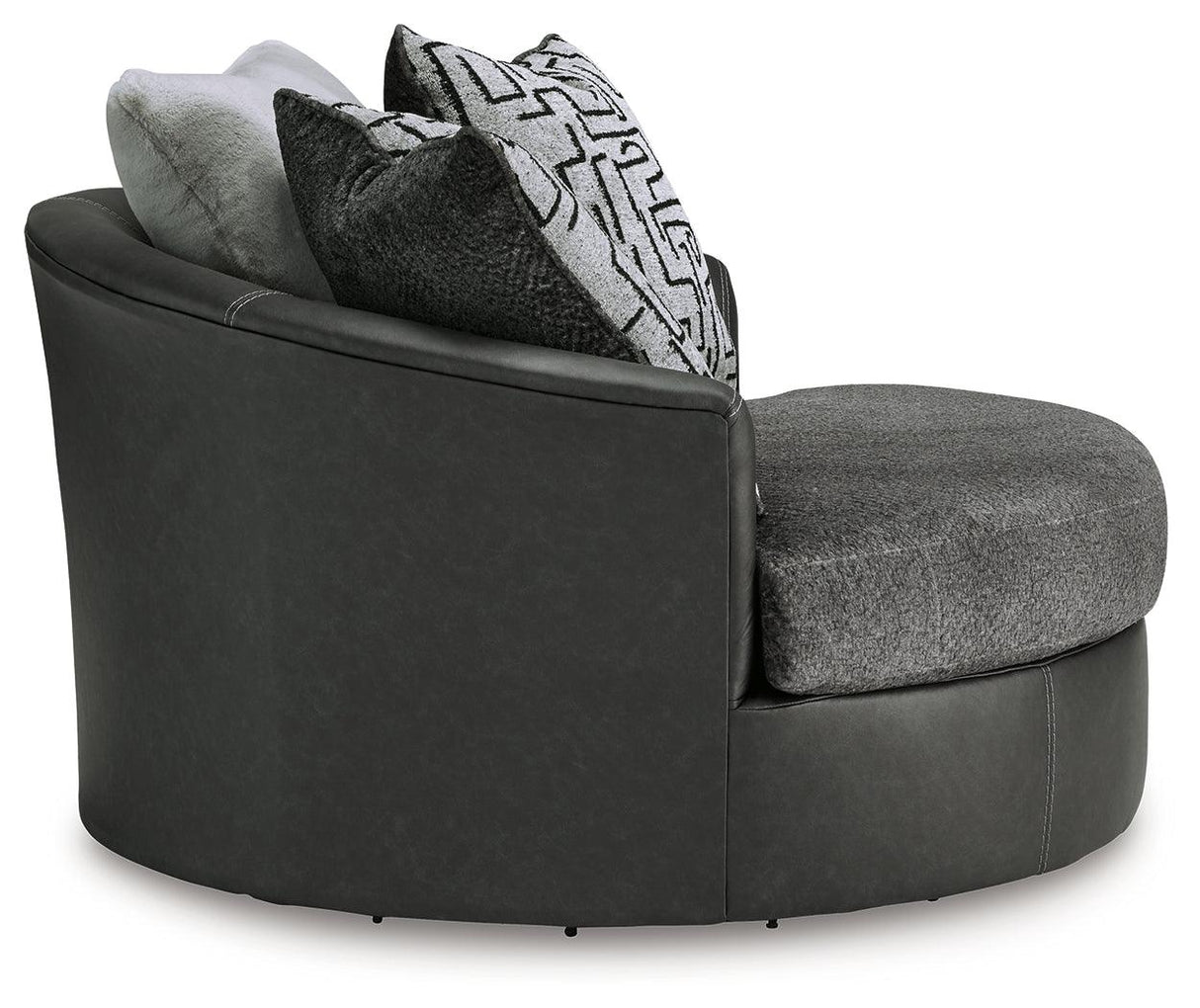 Brixley Pier Graphite Oversized Swivel Accent Chair by Ashley at Eve Furniture