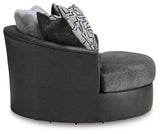 Brixley Pier Graphite Oversized Swivel Accent Chair by Ashley at Eve Furniture