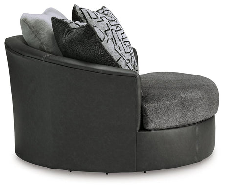 Brixley Pier Graphite Oversized Swivel Accent Chair by Ashley at Eve Furniture