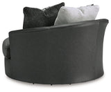 Brixley Pier Graphite Oversized Swivel Accent Chair by Ashley at Eve Furniture
