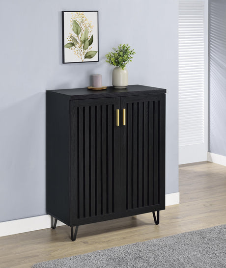 Brixton Black 2-Door Entryway Shoe Storage Cabinets by Coaster at Eve Furniture