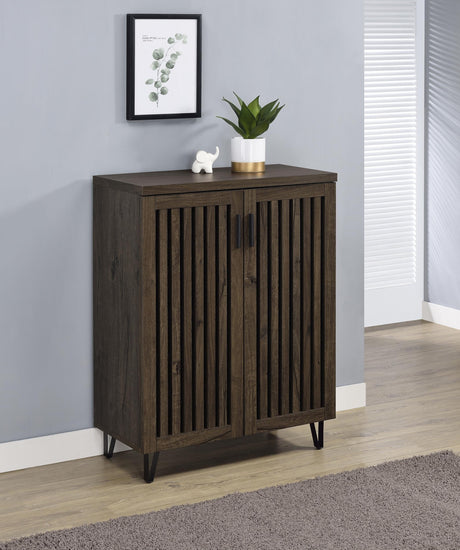 Brixton Smoked Oak 2-Door Entryway Shoe Storage Cabinets by Coaster at Eve Furniture