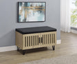 Brixton White Oak 2-Door Padded Entryway Shoe Storage by Coaster at Eve Furniture