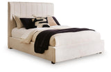 Brizmore Beige Queen Upholstered Storage Bed by Ashley at Eve Furniture