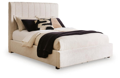 Brizmore Beige Queen Upholstered Storage Bed by Ashley at Eve Furniture