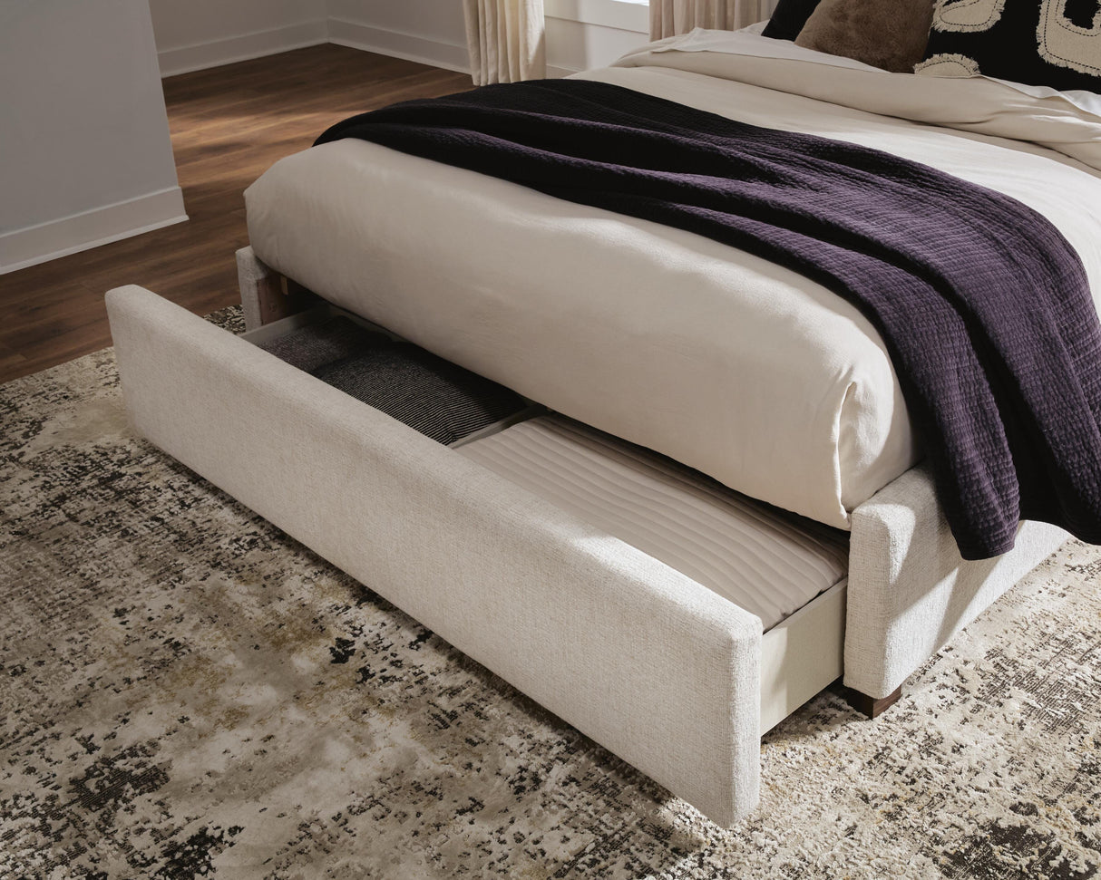 Brizmore Beige Queen Upholstered Storage Bed by Ashley at Eve Furniture
