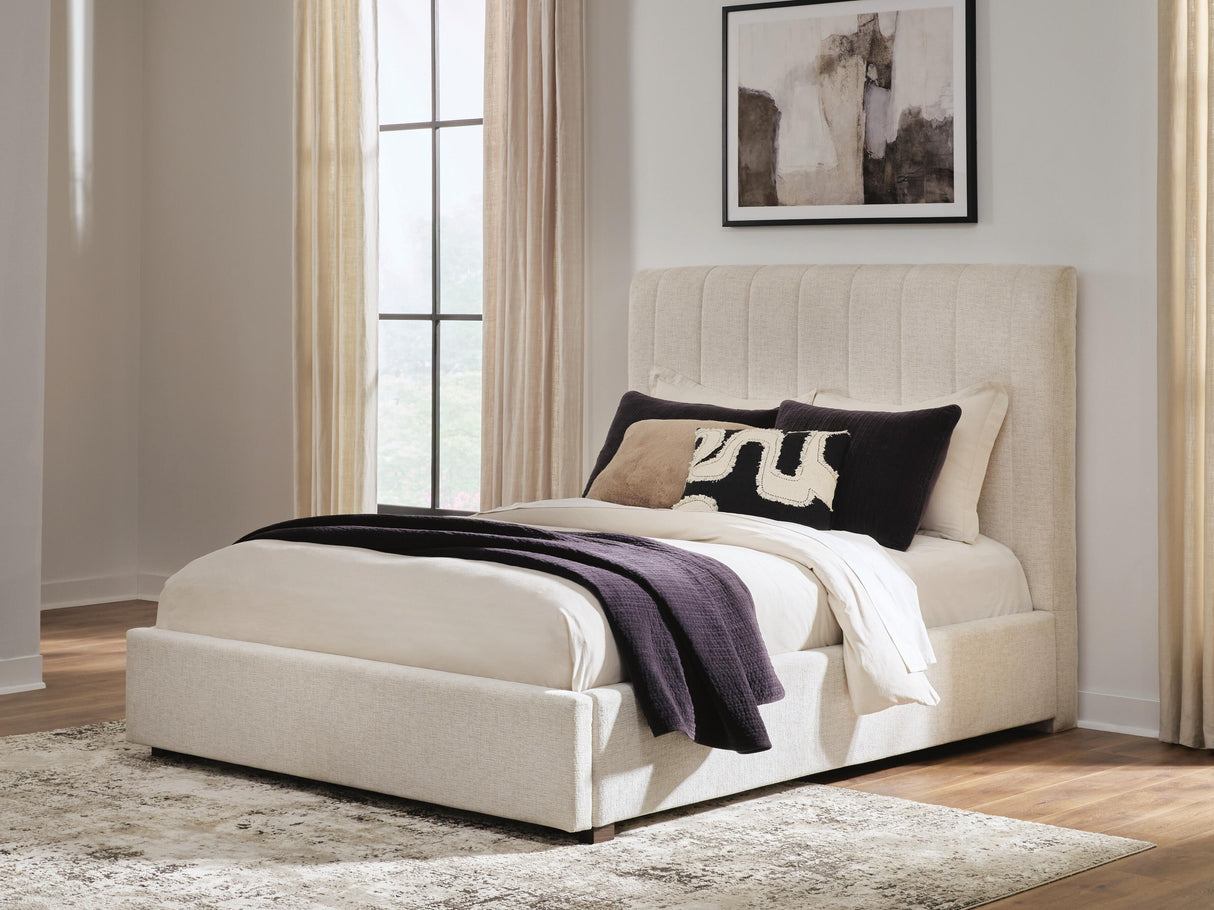 Brizmore Beige Queen Upholstered Storage Bed by Ashley at Eve Furniture
