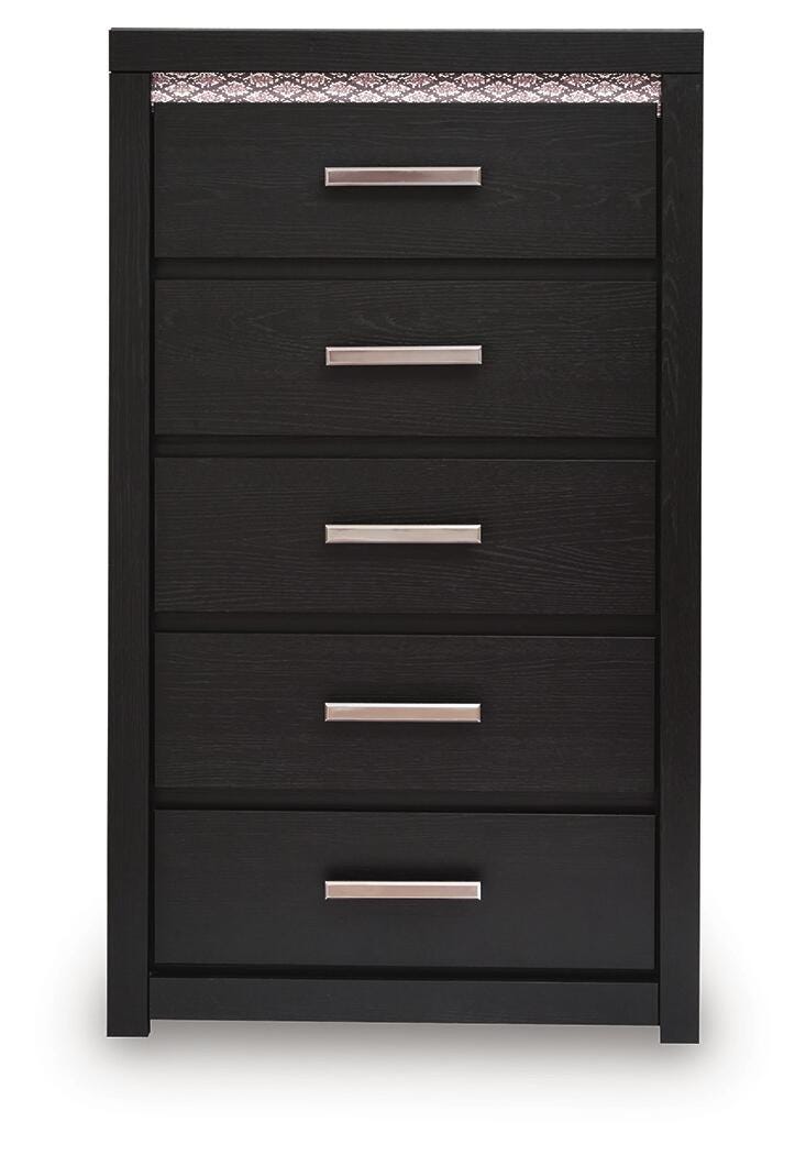 Brizmore Black Five Drawer Chest by Ashley at Eve Furniture