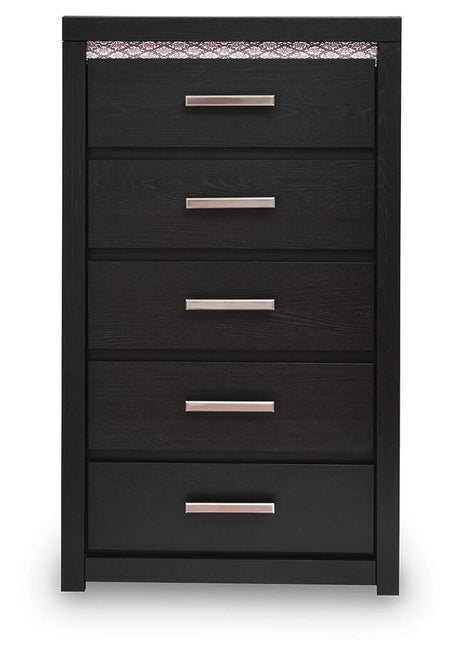 Brizmore Black Five Drawer Chest by Ashley at Eve Furniture