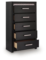 Brizmore Black Five Drawer Chest by Ashley at Eve Furniture