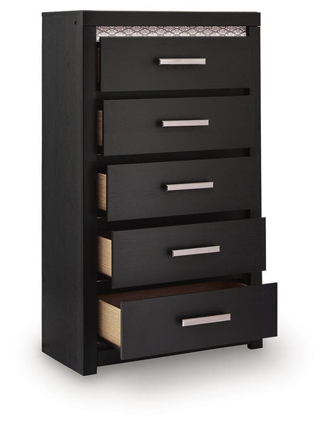 Brizmore Black Five Drawer Chest by Ashley at Eve Furniture