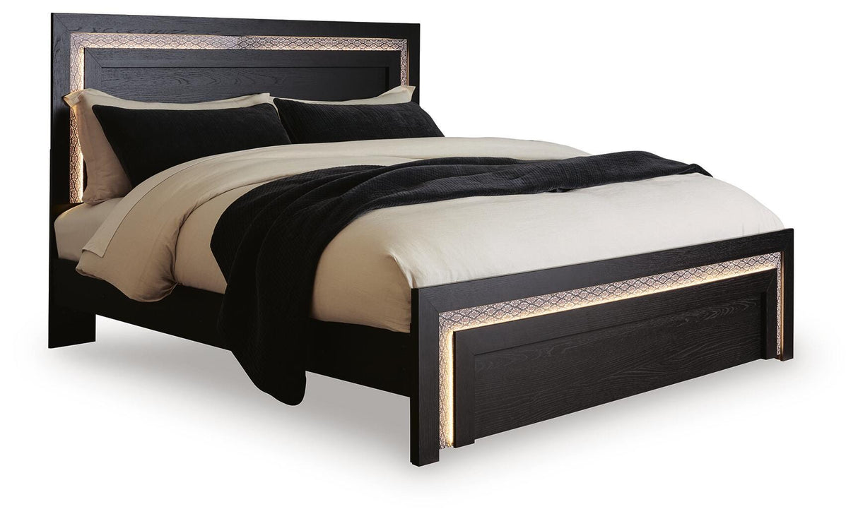 Brizmore Black King Panel Bed