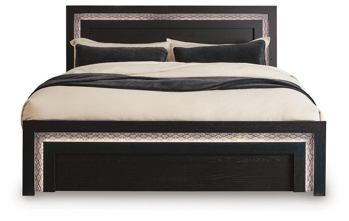 Brizmore Black King Panel Bed