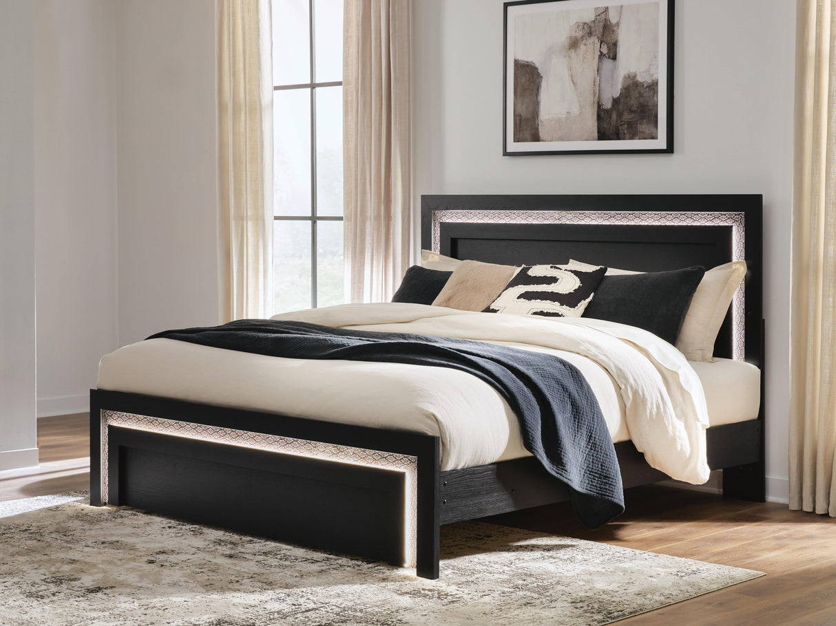 Brizmore Black King Panel Bed