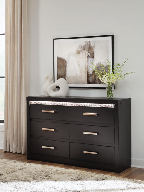 Brizmore Black Six Drawer Dresser by Ashley at Eve Furniture