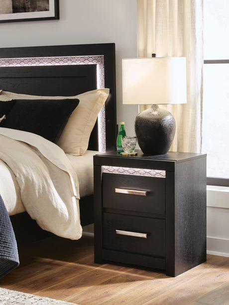 Brizmore Black Two Drawer Nightstand by Ashley at Eve Furniture