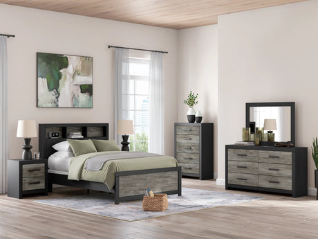 Broachmyn Black/Gray Bookcase Youth Panel Bedroom Set by Ashley at Eve Furniture